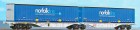 40271 ACME Articulated Container car type Sggmrss 90 of HUPAC loaded with containers
